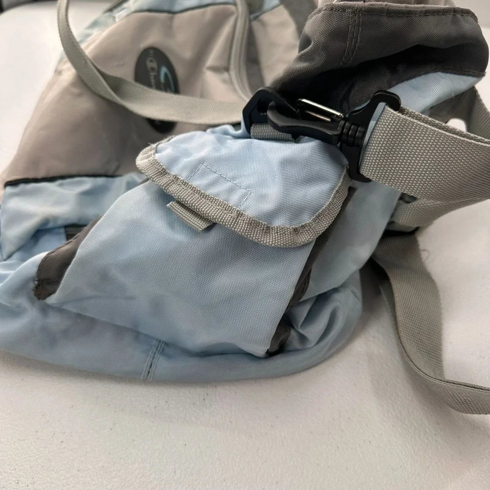 C9 By Champion Gray & Light Blue Gym Tote Bag With Adjustable Strap Duffle Cargo